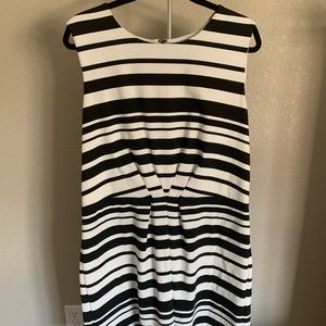 Ann Taylor Factory- Black & white striped dress